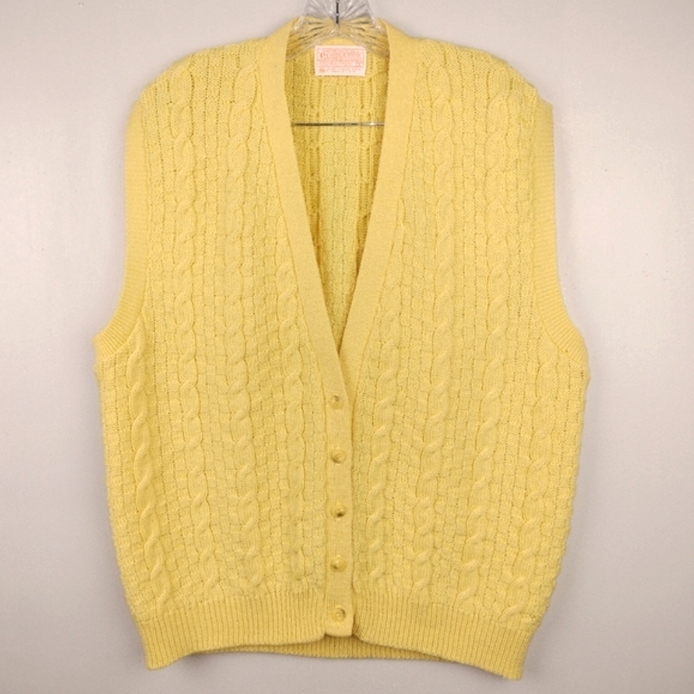 Vintage Pendleton Unisex 100% Virgin Wool Button Down Sweater Vest Sz.L